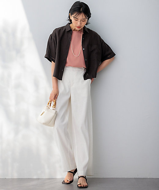 JACQUEMUS LE RAPHIA クロップドシャツ ベージュリネン JACQUEMUS LE