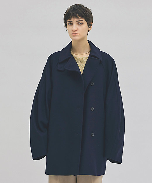 GABELLE ／ ミドル丈スタンドカラーウールコート