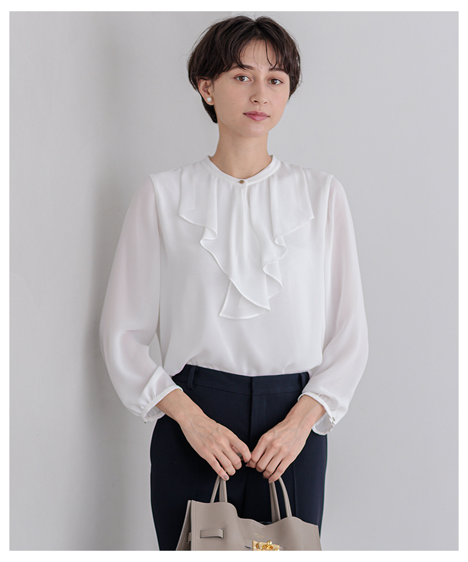 洗える】ジョーゼットフリル カットソー（KKWOGS0032） | 23