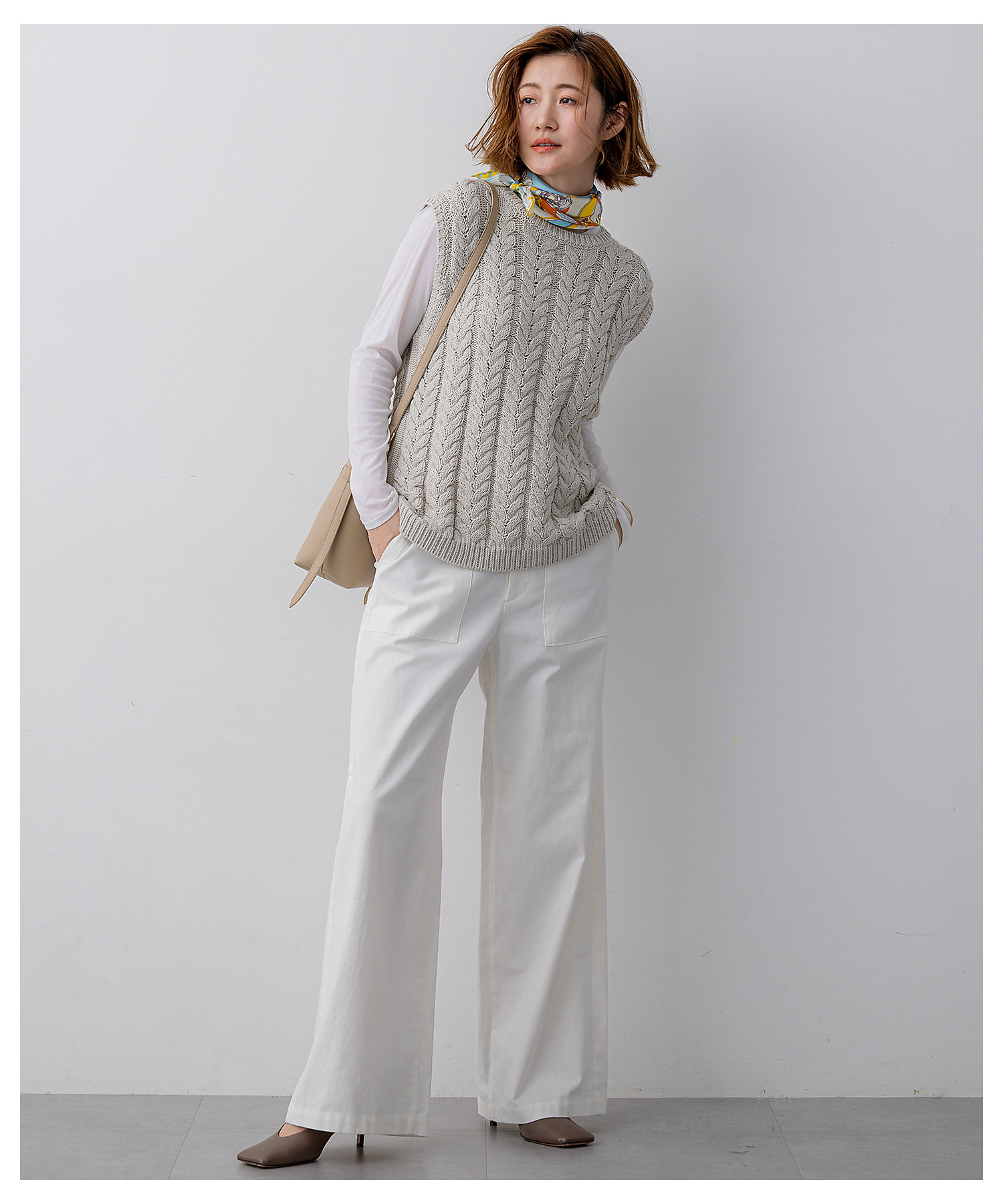 ケーブル ニットベスト（KRWOLS0254） | 23区 (Women