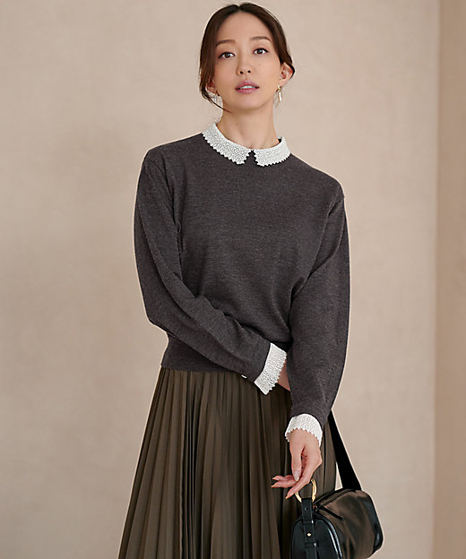 CLASSY．掲載／洗える】エンブロイダリー ジオメトリックレース