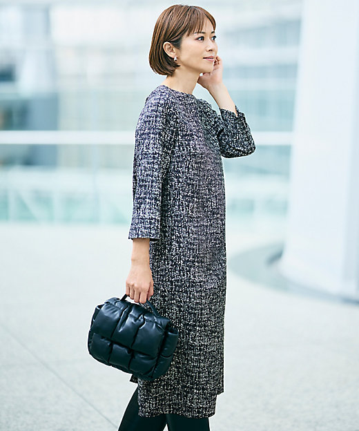 プリントジャカードストレッチ ワンピース（OPWMSW0413