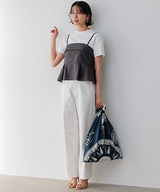 Oggi4月号掲載／洗える】スラブツイルストレッチ ベイカー パンツ