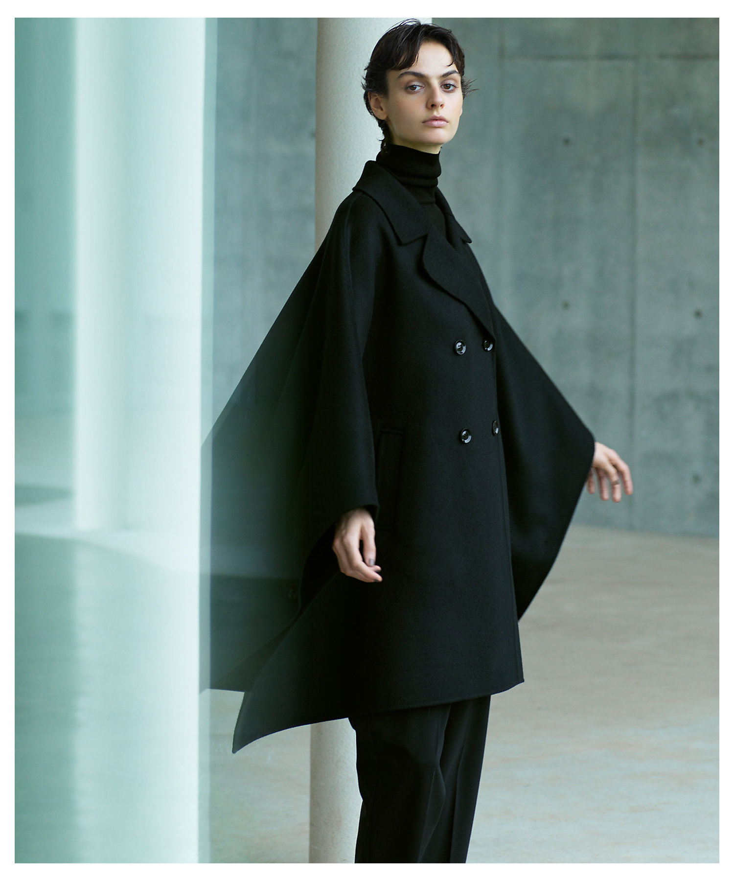 エステータ】ウールリバー ポンチョ コート（SCH6GW0941