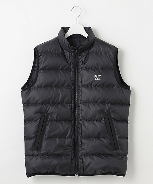 MEN】無地×チェック リバーシブル ダウンベスト