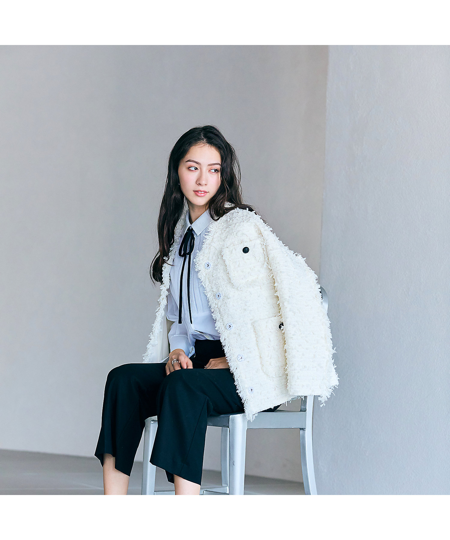 ファンシーツイードフリンジジャケット（83101502） | Rose