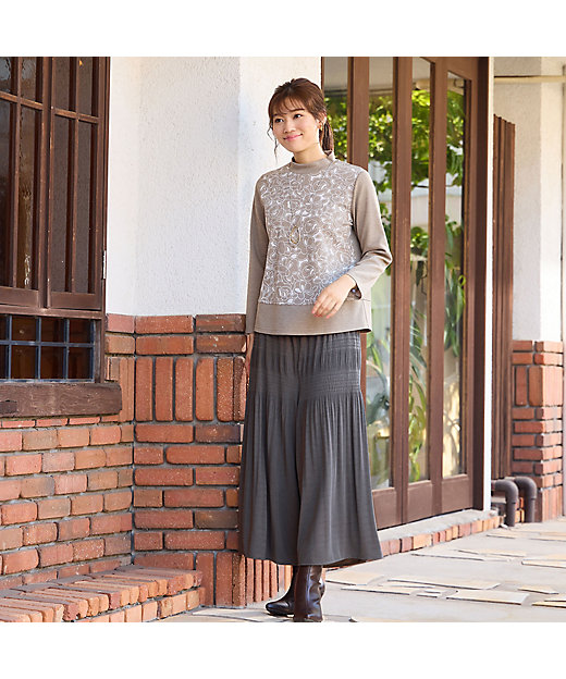 マジョリカプリーツ ガウチョパンツ（12055422） | LOBJIE