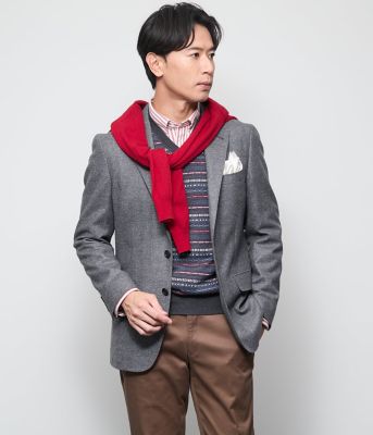 梳紡毛カシミヤ混ツイル ジャケット（202511196202