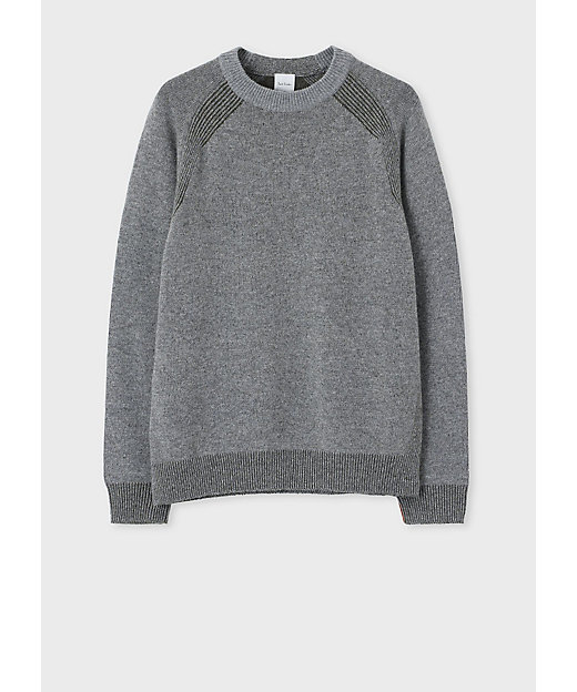 アーティストストライプポイント クルーネックニット