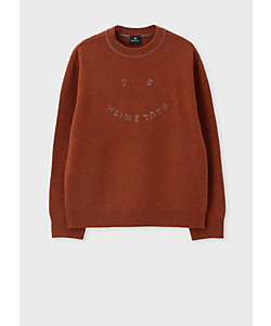 アーティストストライプポイント クルーネックニット