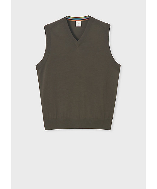 ハイゲージ Vネックニットベスト（253450563X） | Paul
