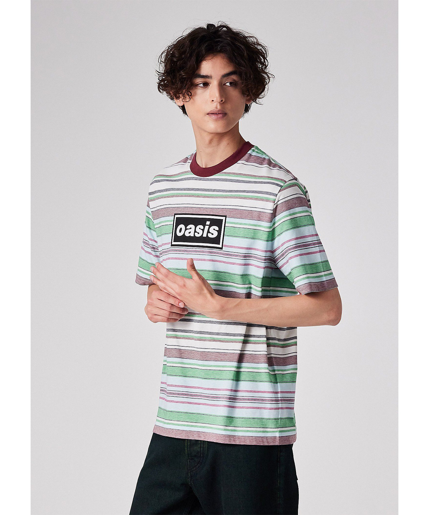 Paul Smith × Oasis ストライプ＆ロゴ Tシャツ