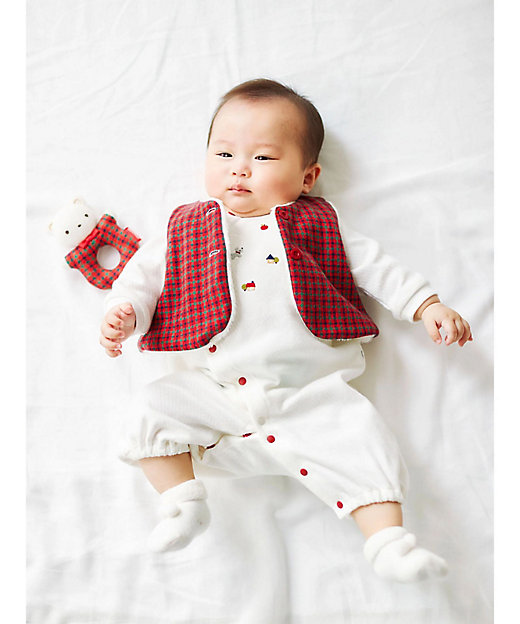 極美品 ファミリア カバーオール ロンパース 60㎝ 女の子 リバティ柄