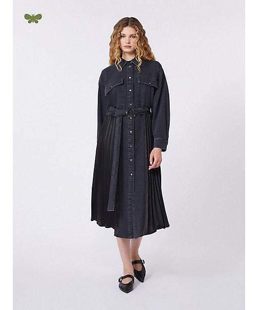 チトラート デニム サテン シャツ ドレス 5221036106