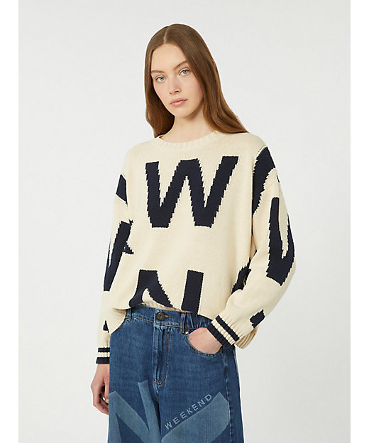 チェレブレ パターンド コットン クルーネック ニット