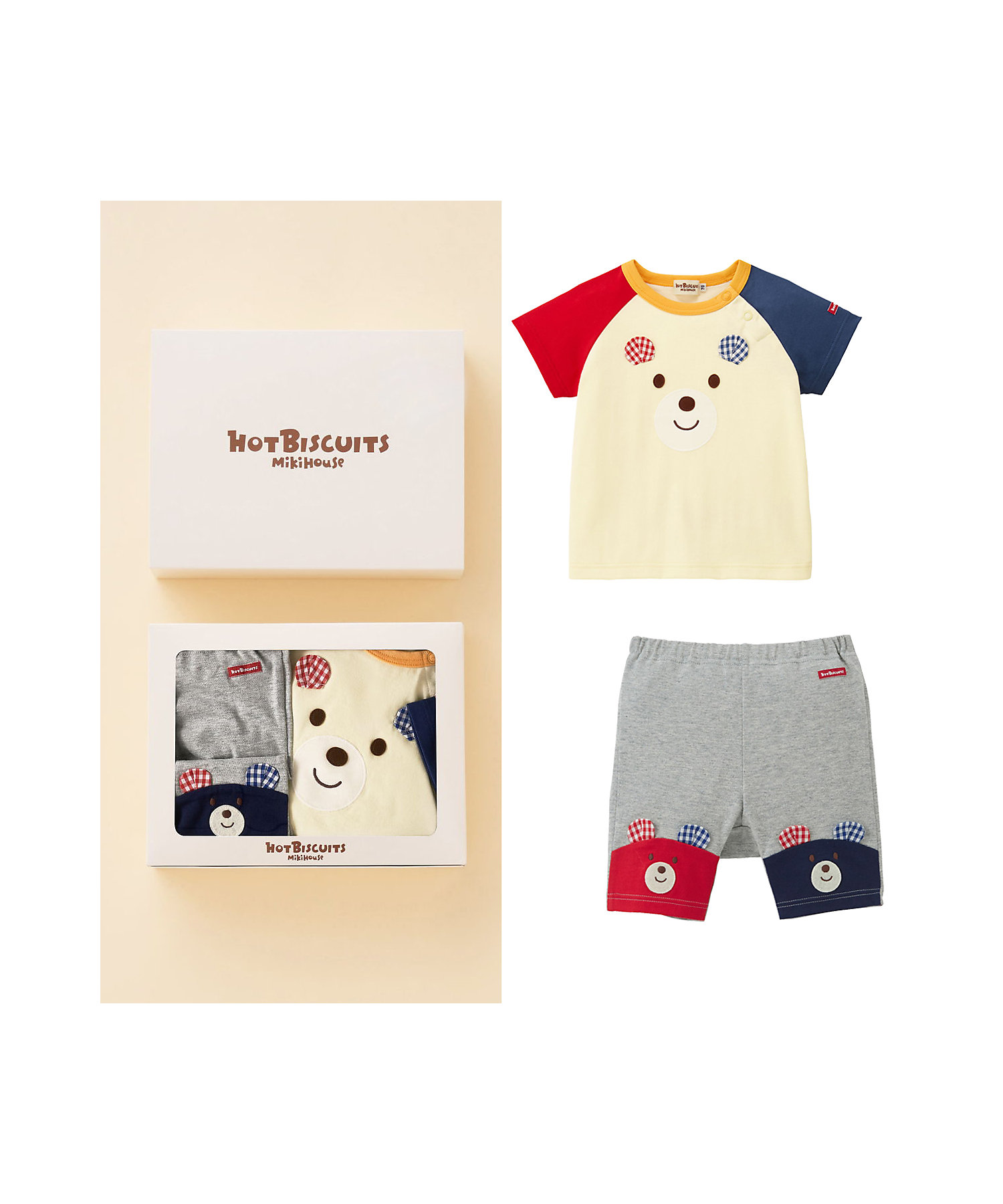 顔ドン！Tシャツ＆ハーフパンツセット | HOT BISCUITS MIKIHOUSE