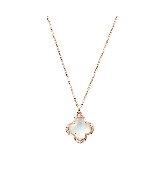 シェル・クォーツ・ダイヤ ペンダントネックレス