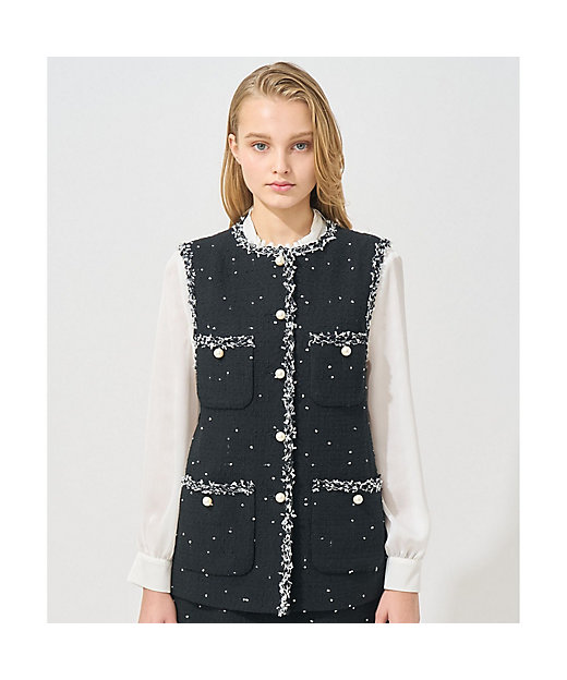 Eternal Line 2025】ミニドットツイード4ポケットジレ