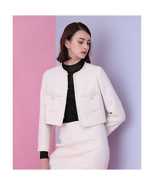 セットアップ対応商品】ラメスラブツイードショートジャケット | ANAYI