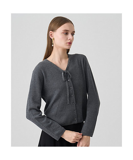 ステップビジューVネックカーディガン | ANAYI/アナイ | 三越伊勢丹