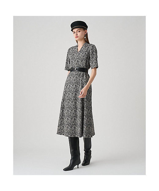 セットアップ対応商品】ツイーディージャカードキーホールネック