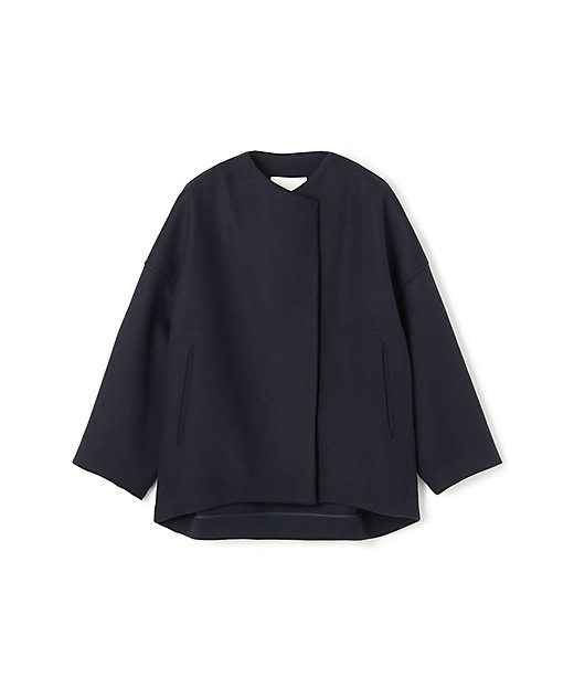 ウールメルトン ノーカラーショートコート | maison TOMORROWLAND