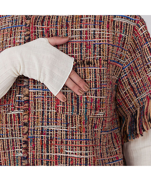 マルチツイード ラウンドカラージャケット | maison TOMORROWLAND