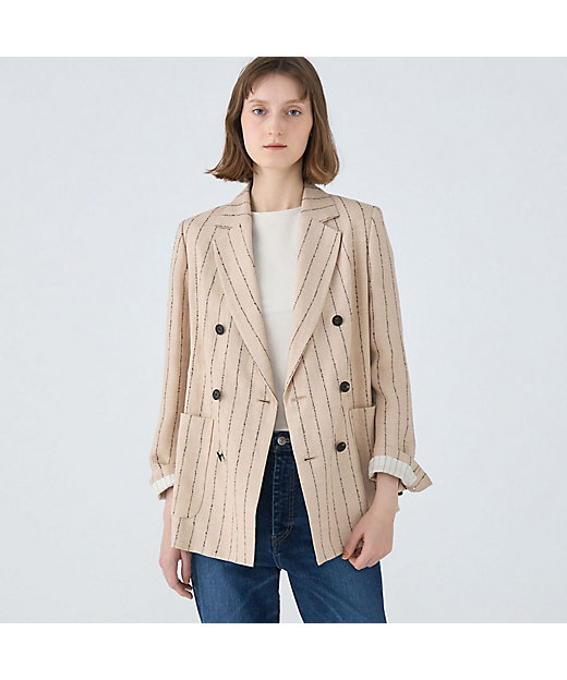 ダブルカバーリネン ダブルブレストジャケット | maison TOMORROWLAND