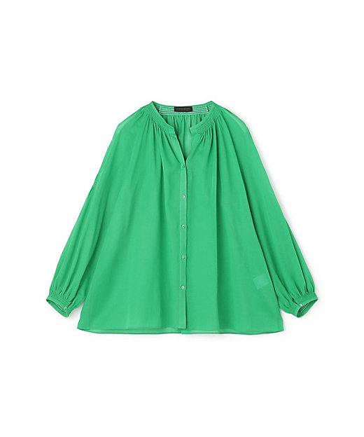 シャイニーオーガンジー シャーリングブラウス | maison TOMORROWLAND