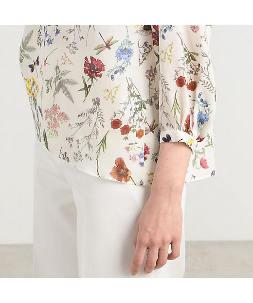 ボタニカルリベルラプリント ボウタイブラウス | maison TOMORROWLAND