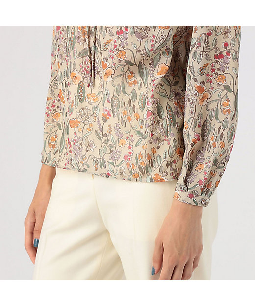 オーマリーフプリント ストリングボウタイブラウス | maison