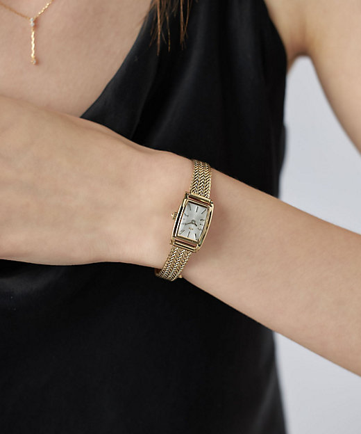 ダイヤモンド レクタングルフェイス メッシュベルト ウォッチ | ete