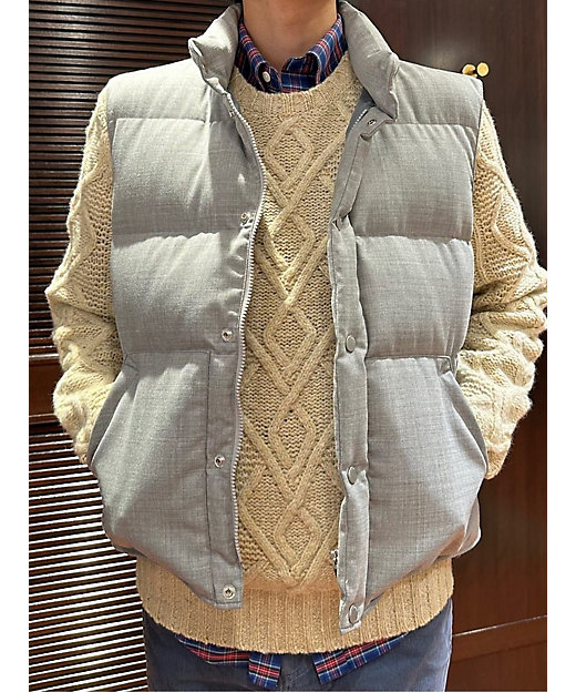 メリノウール ドネガル アランケーブル クルーネックセーター | Brooks