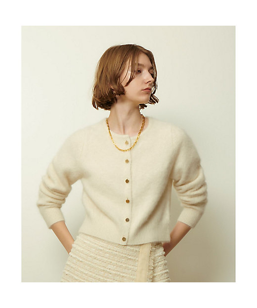 カシミヤブレンドファー加工カーディガン | allureville (Women