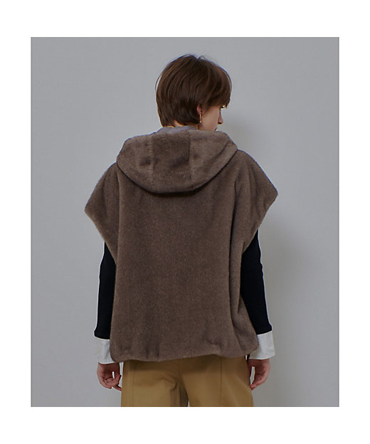 フェイクミンクファーフーディーブルゾン | allureville (Women