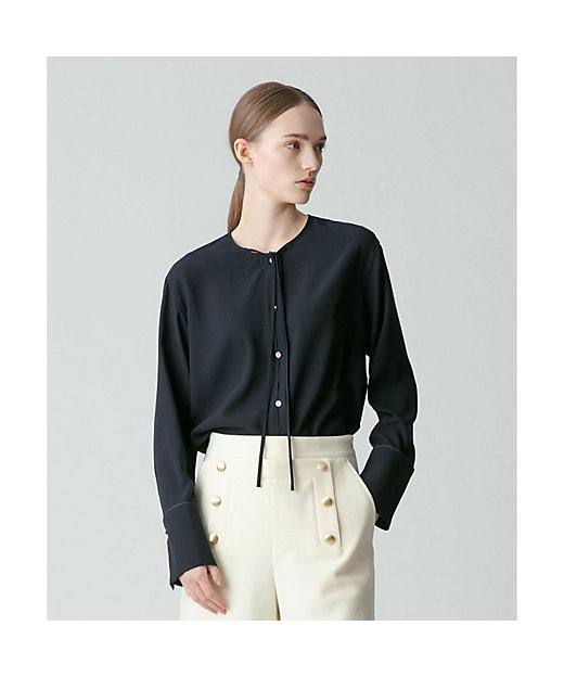ジョーゼット細パイピングブラウス | allureville (Women