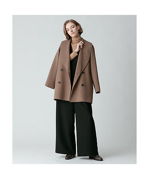 リバーショールカラーミドル丈コート | allureville (Women