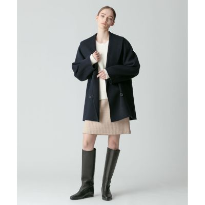 カシミヤ混ショールカラーミドルコート | allureville (Women