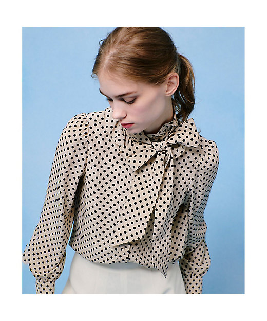 LOULOU WILLOUGHBY】◇デシンドットフリルボウタイ