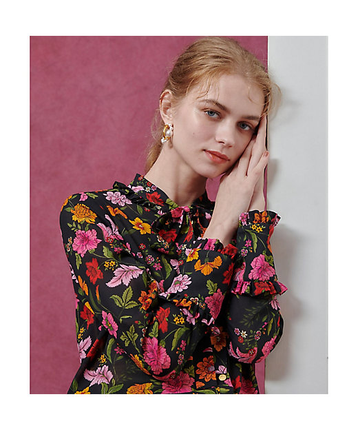 LOULOU WILLOUGHBY】シンメトリーフラワーリボン