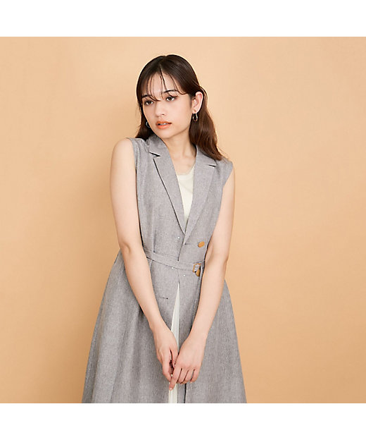 リネンライクシャンブレージレワンピース≪手洗い可能≫ | QUEENS