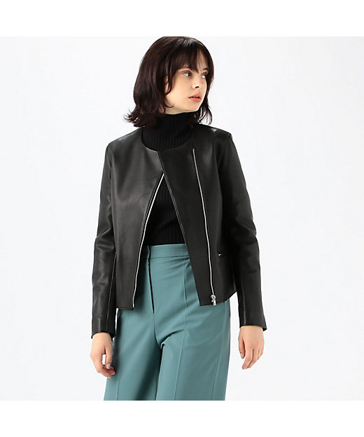 ラムレザー ノーカラージャケット | maison TOMORROWLAND/メゾン