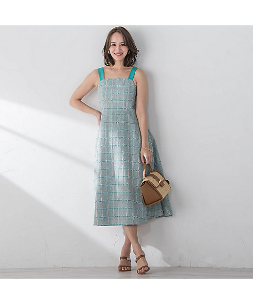 LINTONツイードワンピース | Viaggio Blu (Women)/ビアッジョ