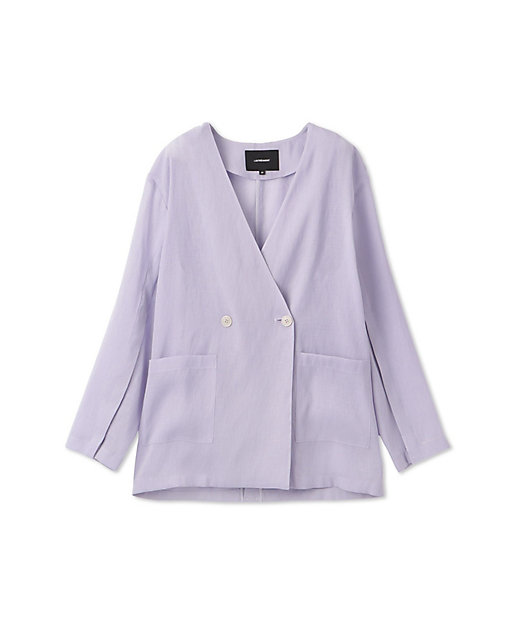 WEB＆一部店舗限定】麻調シアーノーカラージャケット≪洗濯機で