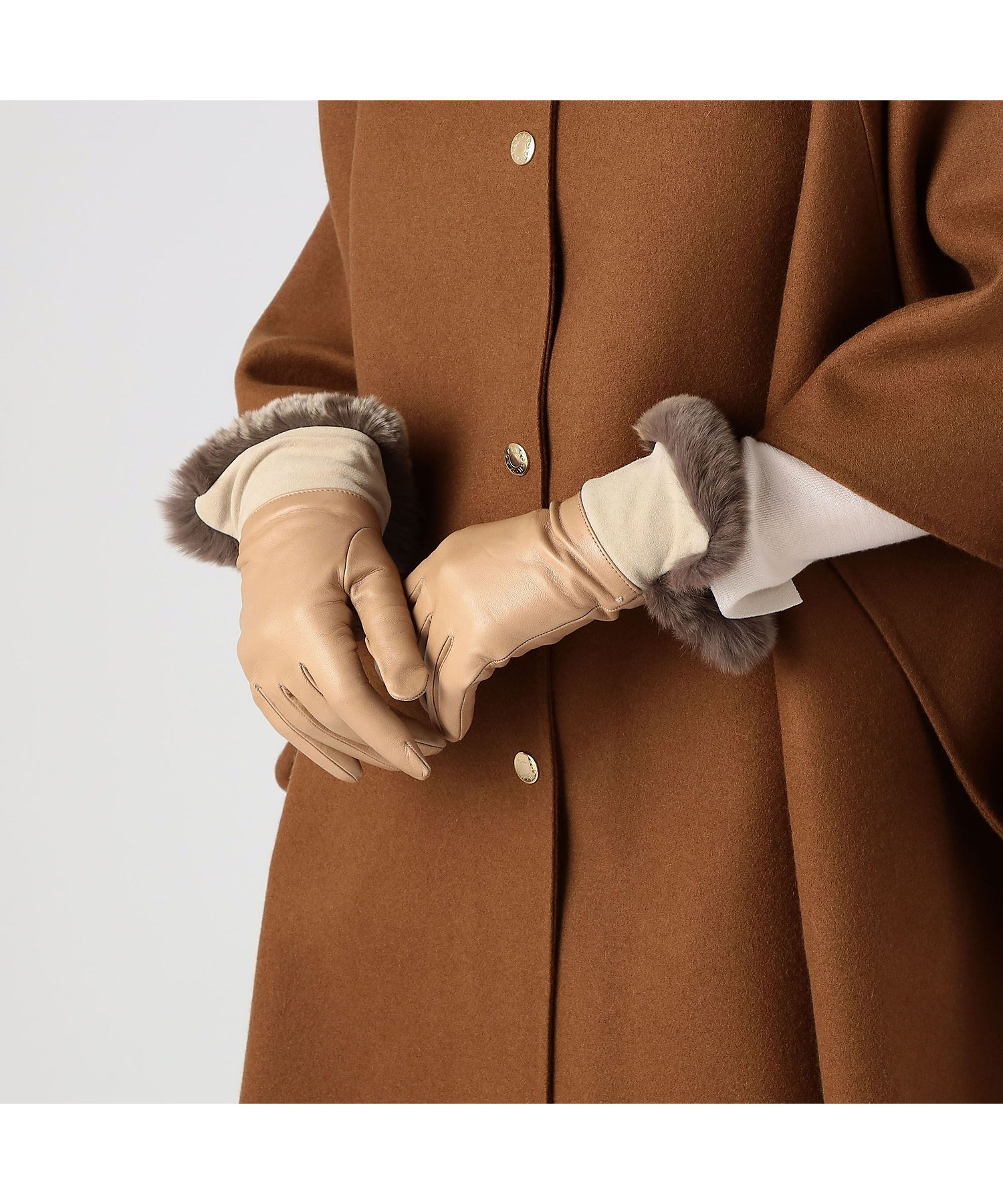 CARIDEI ファーコンビグローブ | maison TOMORROWLAND/メゾン