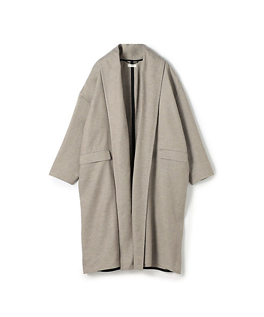 カシミヤリネンビーバー ショールカラーコート | TOMORROWLAND .B