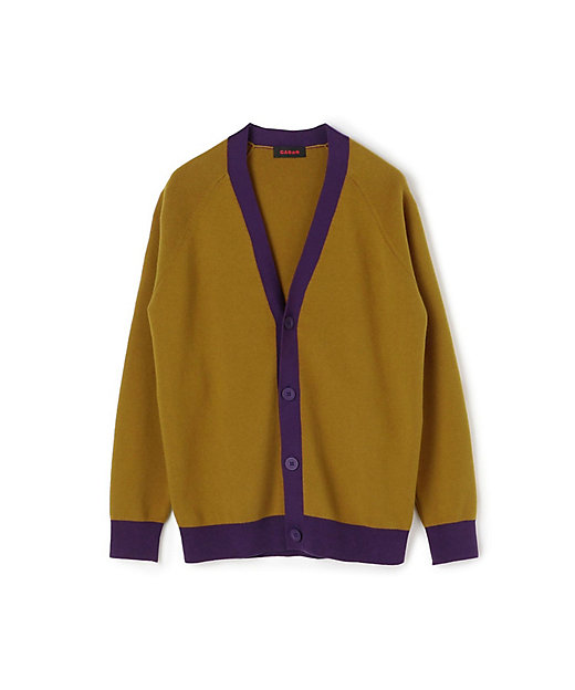 CABaN コットンカシミヤ バイカラーVネックカーディガン | CABaN