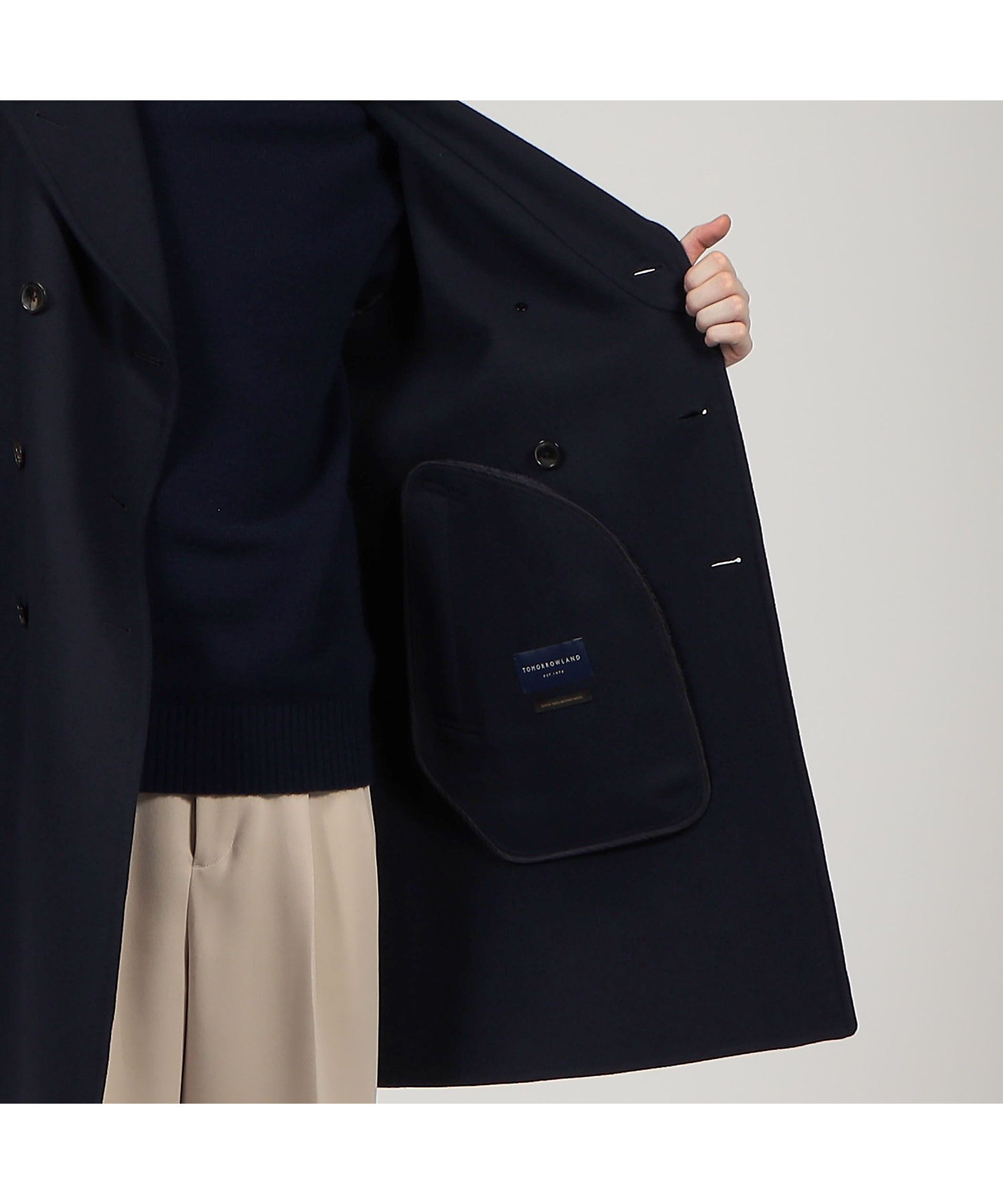 ウールメルトン ダブルフェイス ダブルブレステッド 6B コート