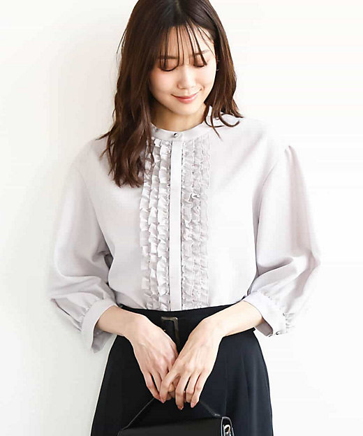 フリルデザインブラウス／洗える | MK MICHEL KLEIN (Women)/エムケー