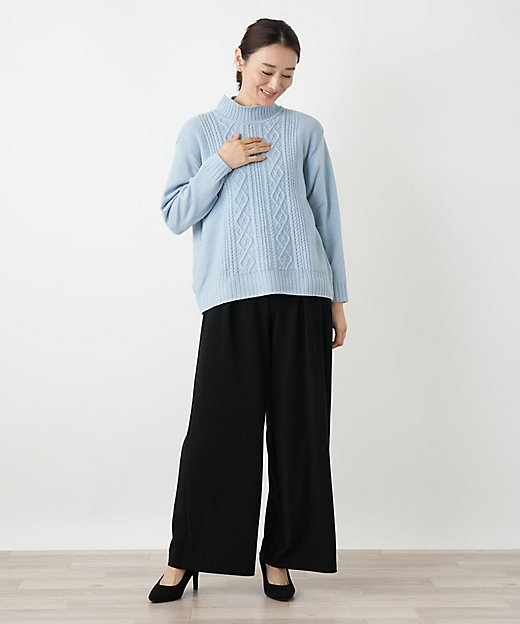 カシミヤケーブル編みハイネックニット | Leilian (Women)/レリアン